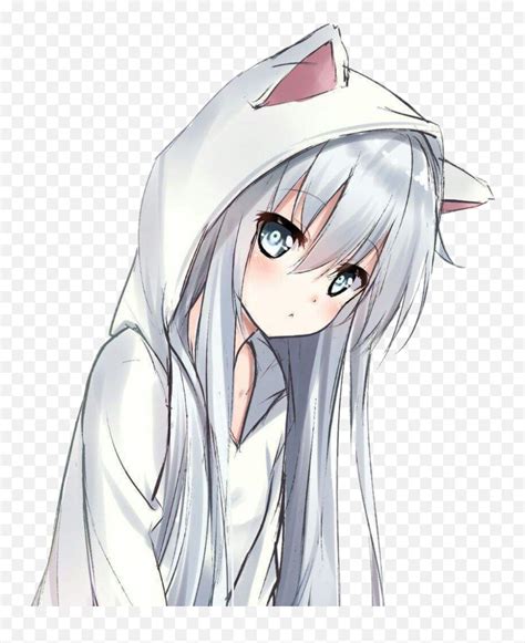 Beautiful Hoodie Cute Anime Girl Drawings Emoji,Catgirl Emoji - free ...