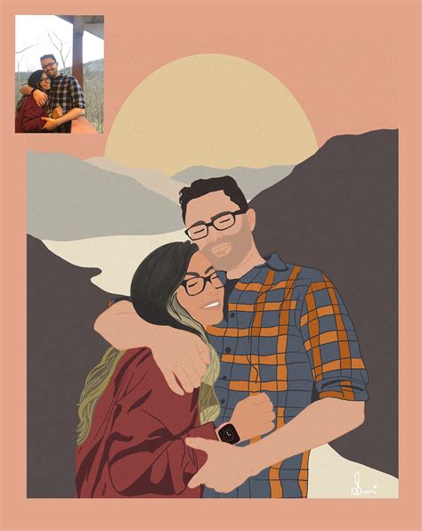 Retrato personalizado Retrato de pareja Ilustración de - Etsy España