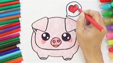 How to Draw a Cute Pig - Cute and Easy | BoDraw - YouTube | Pig drawing, Cute drawings