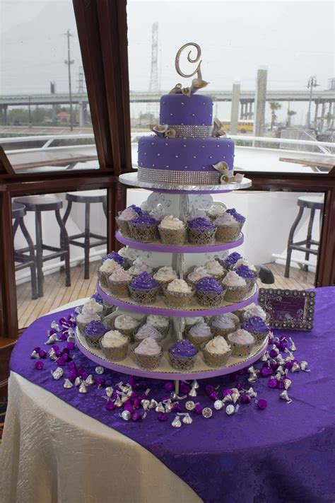 My Purple Wedding--Purple Cupcake -Cake for the Bride. I had silver ...