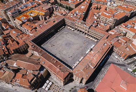 Vista aérea da Plaza Mayor Praça Principal em Salamanca, Espanha ...