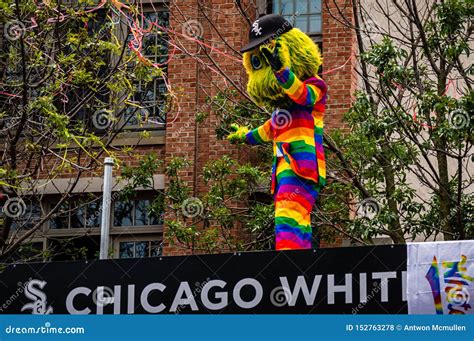 Chicago White Sox Mascot Southpaw Wearing a Rainbow Suit and Waving To ...