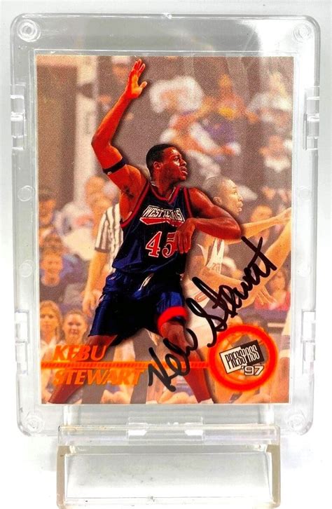 1997 Press Pass Authentic Rookie Kebu Stewart Auto Card (Vintage "Basketball-Authentic Autograph ...