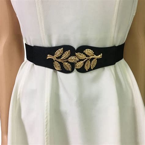 Large butterfly end waist Ladies belt elasticated wide waist sealing ...