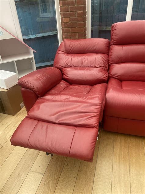 3 piece leather reclining sofa and 2 Matching reclining arm chairs | eBay