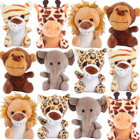 Buy Erweicet Safari Animal Party Favors Plush Toys Jungle Stuffed ...