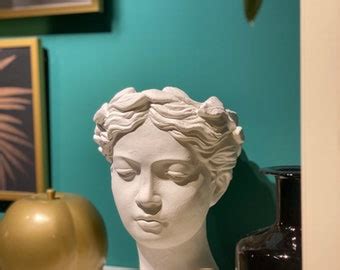 Goddess Grecian Head Face Bust Flower Vase/pot White | Etsy
