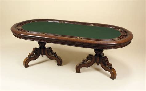 Maitland-Smith 3130-123 Dark Antique Lido Finished Texas Holdem Poker Table with Green Felt and ...