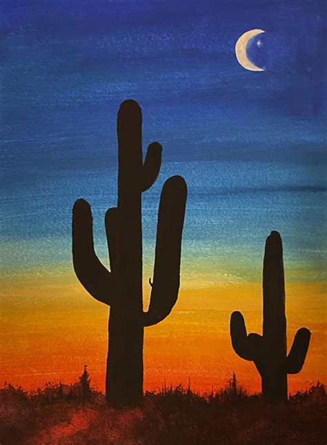 Desert Sunset | Sunset canvas painting, Diy canvas art painting, Western paintings