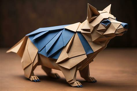 Paper origami animal isolated on solid color background. ai generative ...