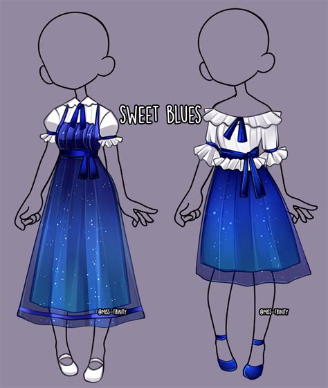 Sweet Blues Outfit adopt -OPEN- by Miss-Trinity on DeviantArt | Drawing anime clothes, Manga ...