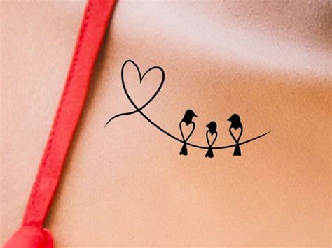 3 Heart Birds Temporary Tattoo / Bird Tattoo / Animal Tattoo - Etsy