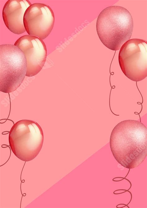 Pink Balloons In Unique Geometric Designs Page Border Background Word Template And Google Docs ...