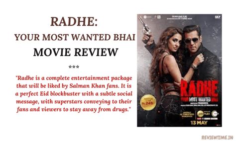 Radhe Movie Review, Cast, Story, Ratings, Trailer - Review Time