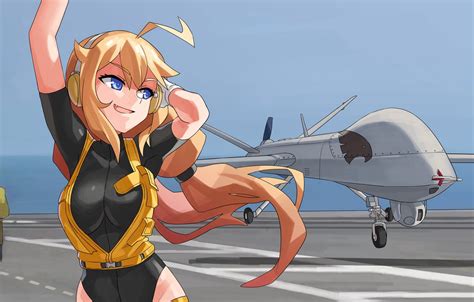 Wallpaper Girl, The plane, Anime images for desktop, section арт - download