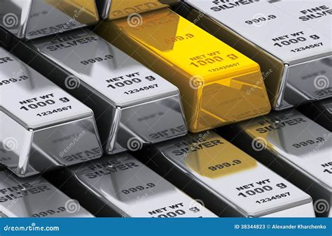 Gold and silver bars stock illustration. Image of exchange - 38344823