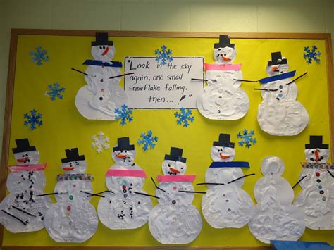 Trinity Preschool Mount Prospect: Shaving cream and glue snowman bulletin board