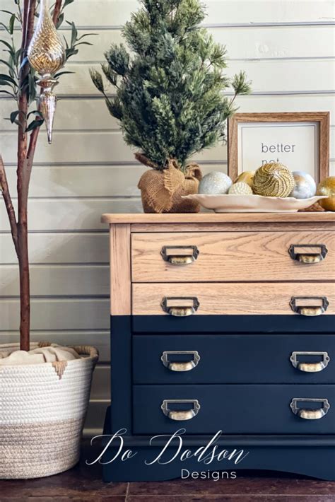 Modern Two Toned Black And Wood Dresser Makeover - Do Dodson Designs