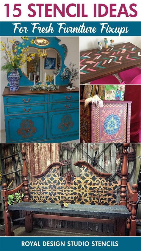 27 Stencil Furniture Makeovers - Craftionary | Stencil furniture ...