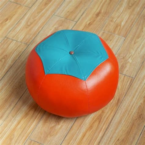 Low Stool Children's Small Leather Pier Home Living Room Coffee Table round Stool Soft Stool ...