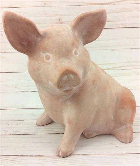 Vintage Hess Signed Unglazed Terracotta Clay Pig Art Sculpture 1993 | eBay | Pig art, Clay pig ...