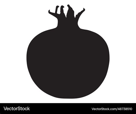 Pomegranate silhouette art Royalty Free Vector Image