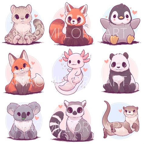 Adesivi kawaii animale e/o stampe 6 x 6 o 8 x 8 image 0 | Cute animal ...