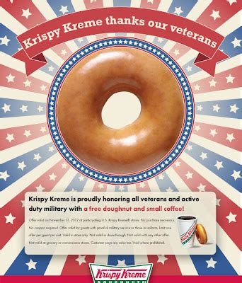 FREE IS MY LIFE: FREE Doughnut and Small Coffee at Krispy Kreme for Veterans and Active Military ...