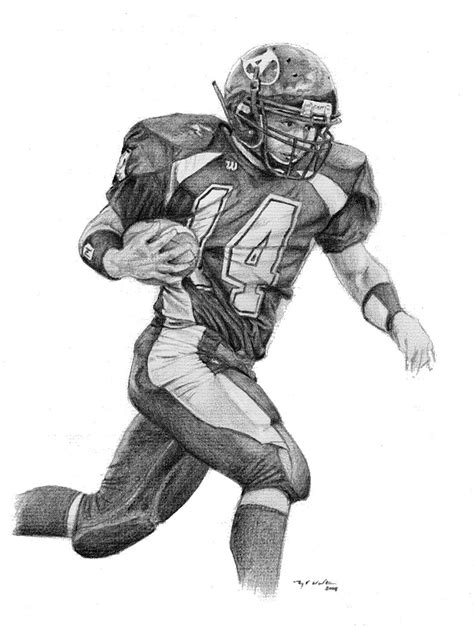 Realistic Football Player Drawing at PaintingValley.com | Explore ...