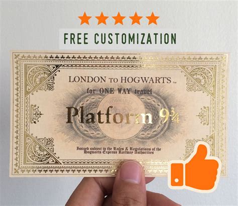 Hogwarts express ticket printable replica inspired from the | Etsy