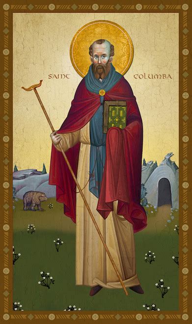 Icon of St. Columba - 20th c. - (1CA20) - Uncut Mountain Supply