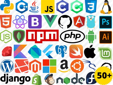 50 Programming Language Software and Technology Logo Svg File - Etsy UK
