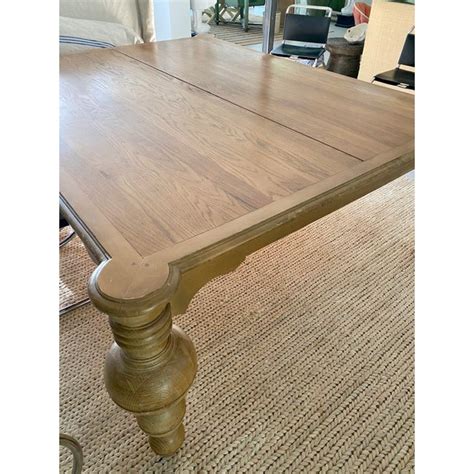 French Limed Oak Large Dining Table | Chairish