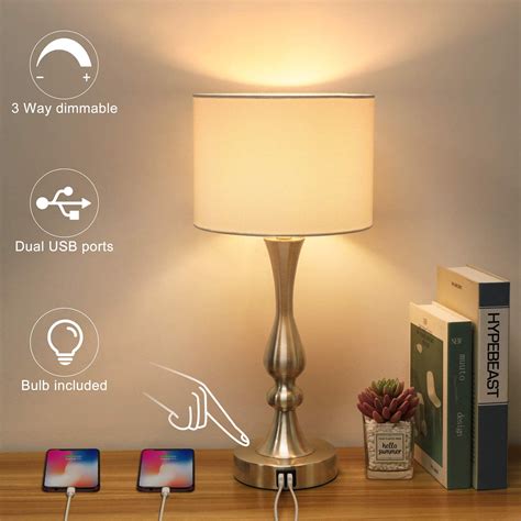 LED Table Lamp Foldable Accordion Light USB Rechargeable Dimmer Switch Desk Lamps For Bedside ...