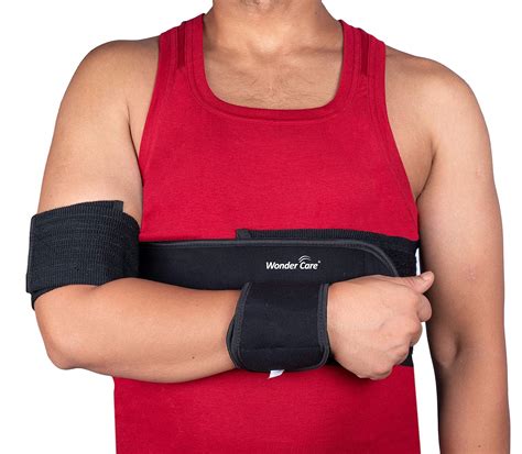 Wonder Care-Left Right Shoulder Immobilizer Arm Sling Elastic Brace for Clavicle Collar Bone ...