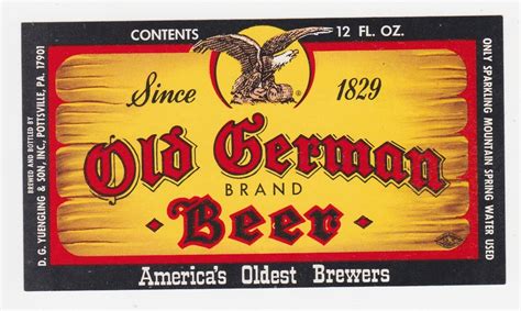 Yuengling Old German Beer Label