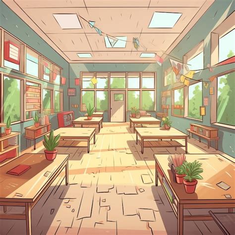 Premium AI Image | Elementary school corridor