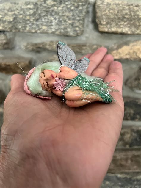 Mint, Tiny Sleeping Fairy, OOAK Collectible Art Doll, Life-like Fairy ...