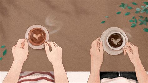 Download premium image of Perfect coffee date Valentine’s aesthetic illustration background by ...