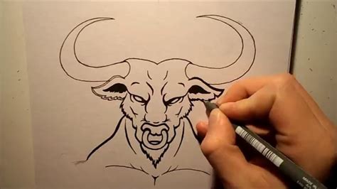 How to draw a Bull - YouTube