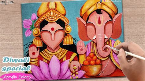 Easy LAXMI GANESH Abstract Painting for DIWALI | Lord Ganesha and Maa ...