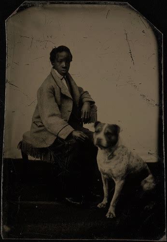 Full length portrait, seated boy with dog. Tintype, sixth … | Flickr