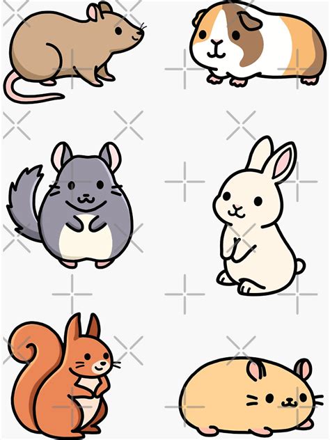 "Cute Animal Sticker Pack 3" Sticker for Sale by littlemandyart | Redbubble