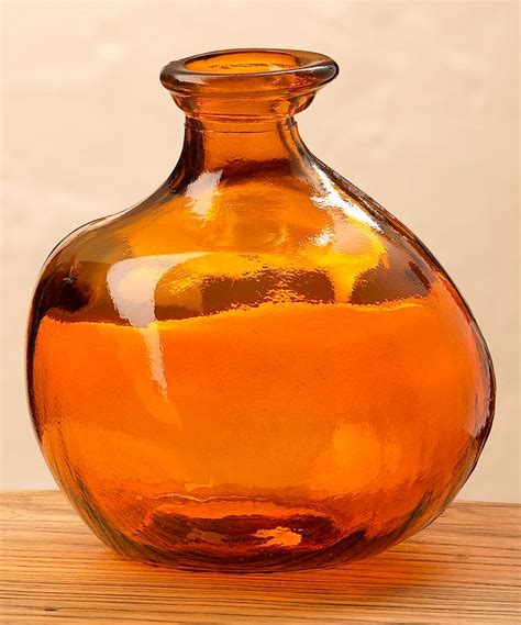 Amber Free-Form Glass Vase. A free-form silhouette exudes eclectic charm when you showcase your ...