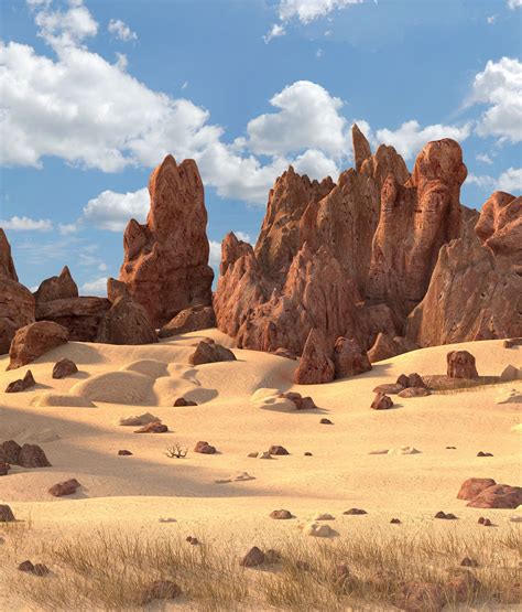 Desert Rocky Landscape 3D Model $35 - .ma .obj .fbx .max - Free3D