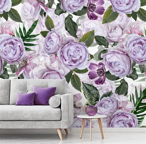 Pretty Purple Peonies Wallpaper Light Purple Wallpaper, Light Purple Background, Purple Flowers ...