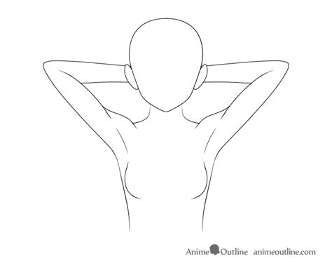 Arm Behind Head Tricep Stretch In Sketch Coloring Page