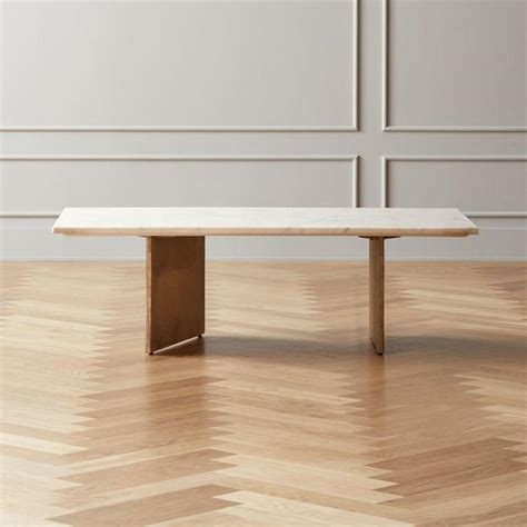 Oblique Angled White Marble Coffee Table