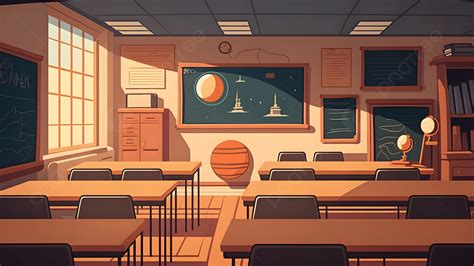 Classroom Desk Illustration Background, Classroom, Desk, Background ...