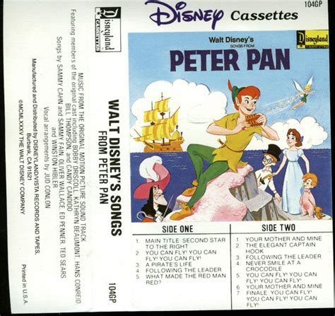 Unknown Artist - Walt Disney's Songs From Peter Pan (Cassette) | Discogs